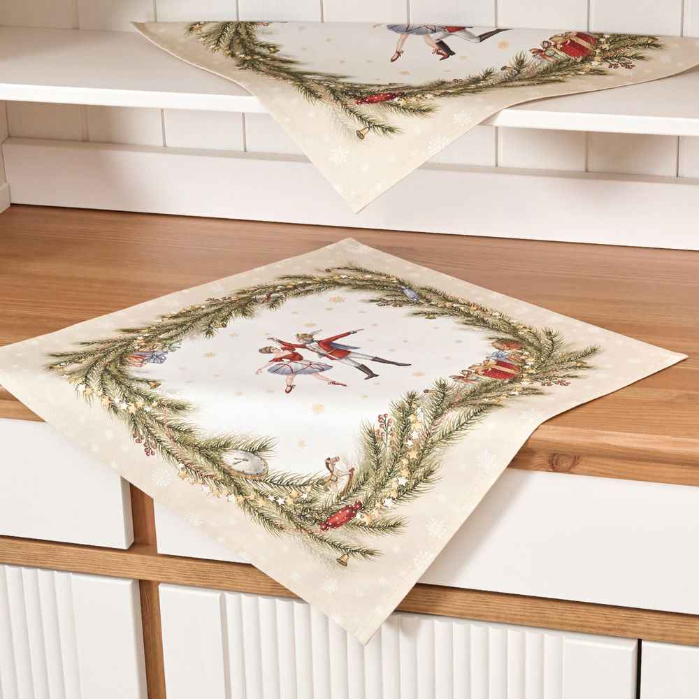 НАБОР САЛФЕТОК ИЗ 2-Х ШТ "ЩЕЛКУНЧИК",40Х40СМ ,100% ХЛОПОК