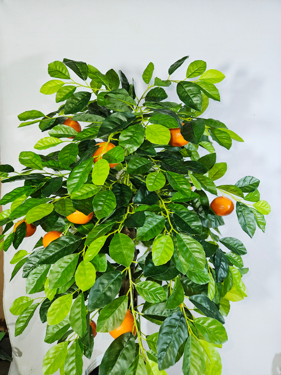 Дерево мандариновое искусственное 90 см в кашпо