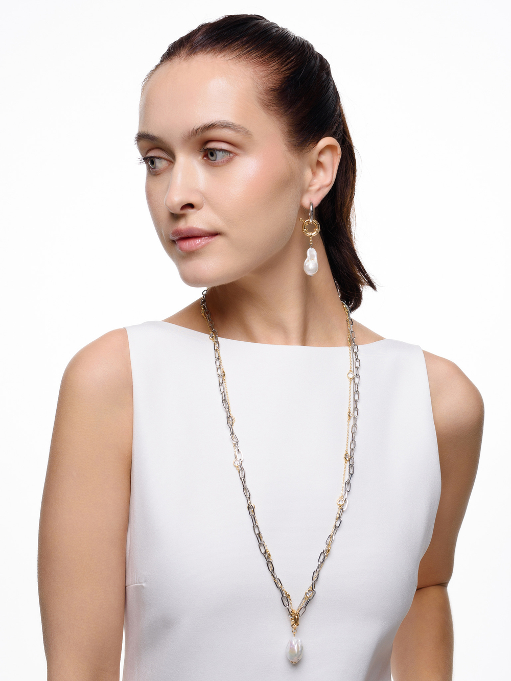 Серьги "Brutal Pearl" Bicolor