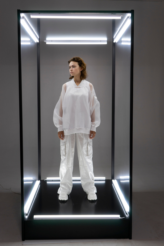 Блузон-свитшот женский, цвет белый