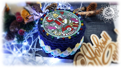 Шкатулка вязаная "Новогодние радости"