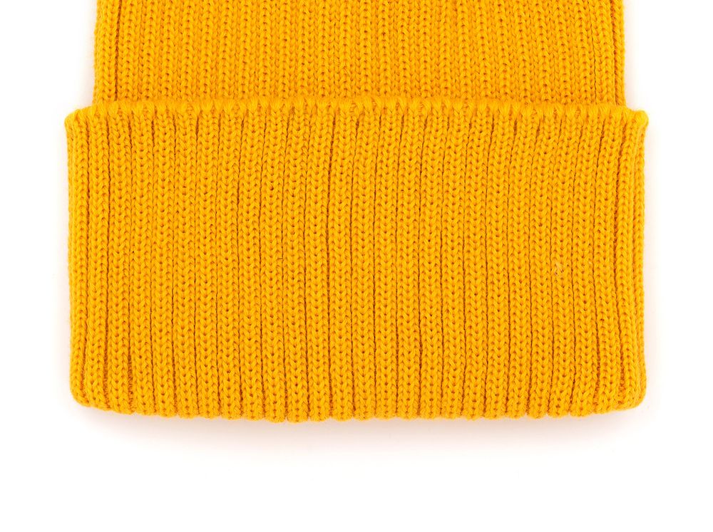 Шапка вязаная-резинка весенняя/осенняя КЭП(Горчица)