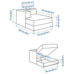 Кресло - кровать - JÄTTEBO / JАTTEBO IKEA/ ЯТТЕБО  ИКЕА,  96х71 см, зеленый