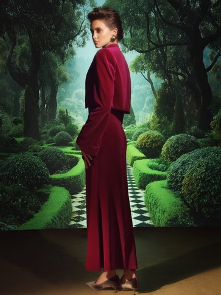 Силуэтный жакет с платьем