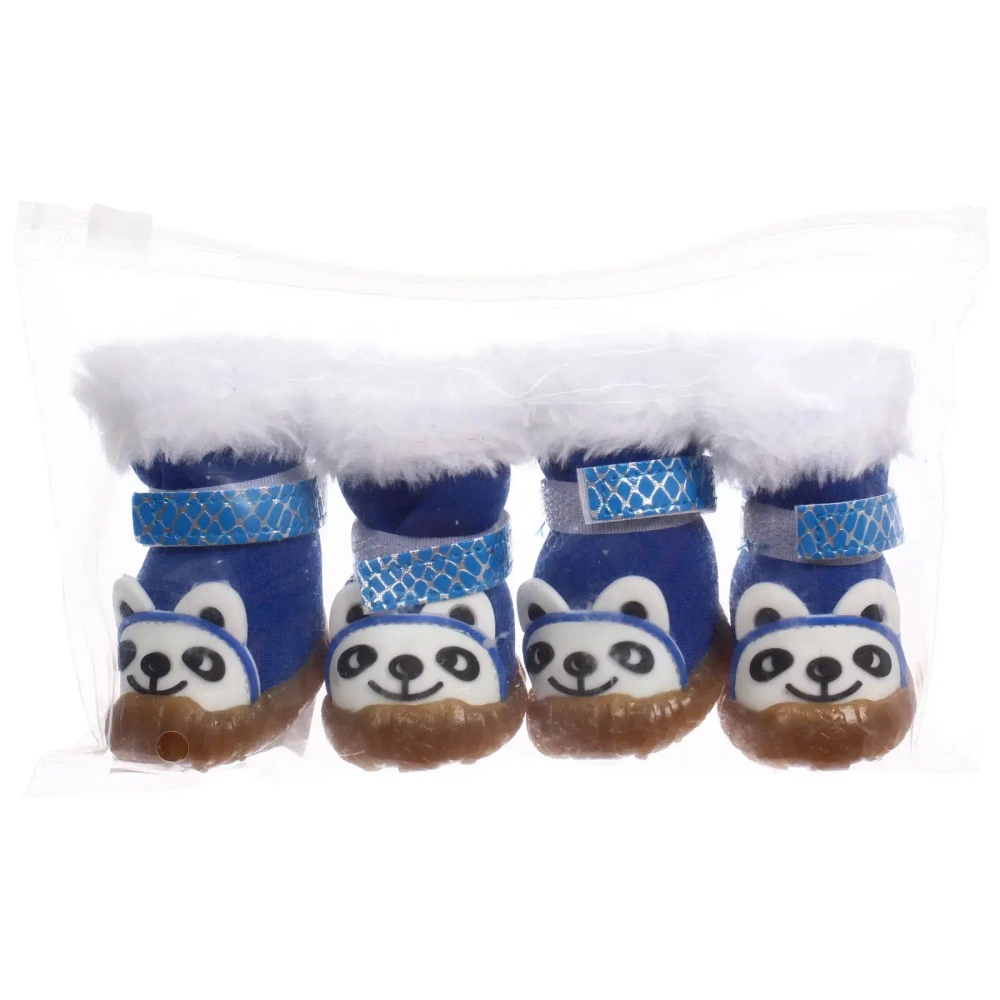 Ботинки зимние для животных «МОДНЫЙ БРО», на липучке, цвет синий, размер 2, 4,5см