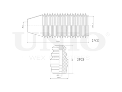 Комплект пыльник и отбойник UNIO DUC-50014
