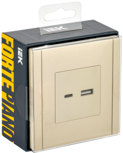 FORTE&PIANO Розетка USB A+C 3,1А FP450 ваниль IEK
