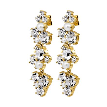 Серьги Dyrberg Kern MAYHEM SG CRYSTAL / WHITE PEARL 480042