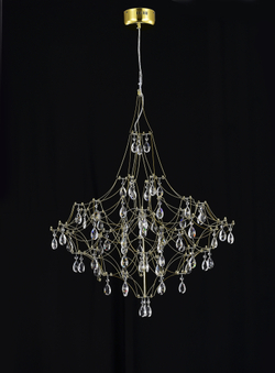 Подвесная люстра светодиодная с пультом и хрустальными подвесками Asfour MyFar Allegria MR2643-66P-50AD
