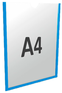 Карман для стендов самоклеющийся А4 вертикальный Пэт 0,3 мм (белый скотч)