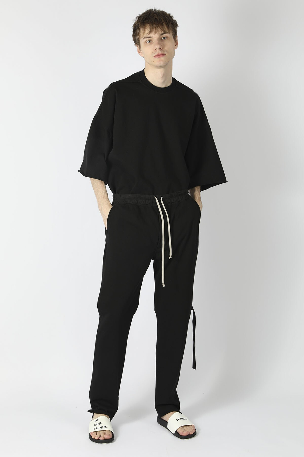 RICK OWENS DRKSHDW БРЮКИ ЧЕРНЫЕ BERLIN DRAWSTRING RIG