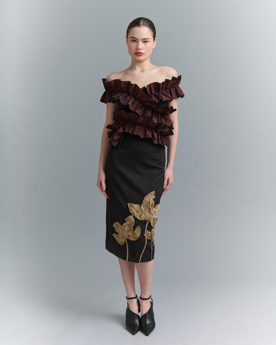 Топ с оборками Замерзшие Цветы