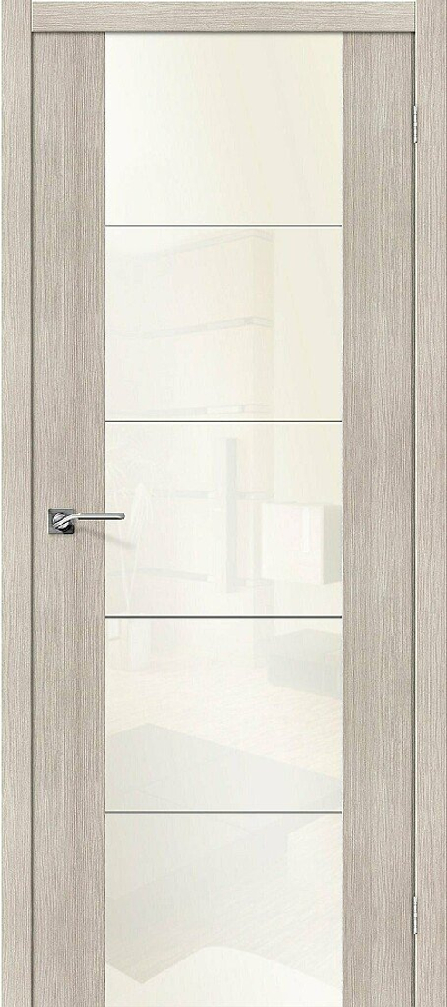 Дверь V4 WР / Цвет Cappuccino Veralinga / Стекло White Pearl / Двери Браво
