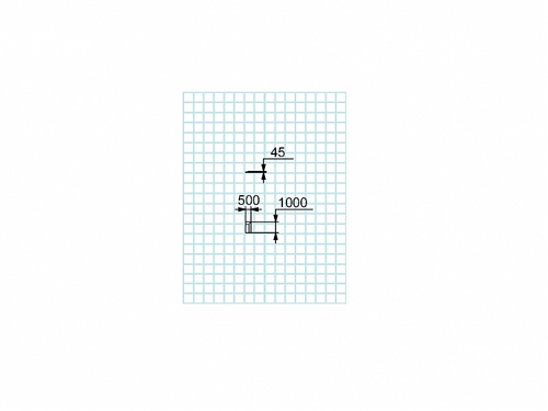 Коврик резиновый два угла правый 45 мм