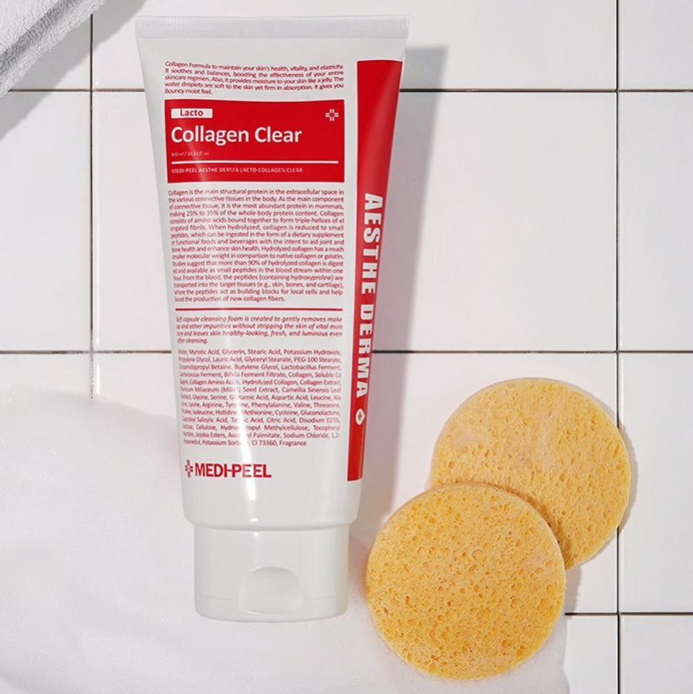 Пенка для умывания с коллагеном и пробиотиками Medi-Peel Aesthe Derma Lacto Collagen Clear
