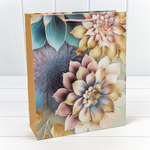 Пакет подарочный 26х32х10см Премиум "Цветы" с 3D аппликацией (Микс)