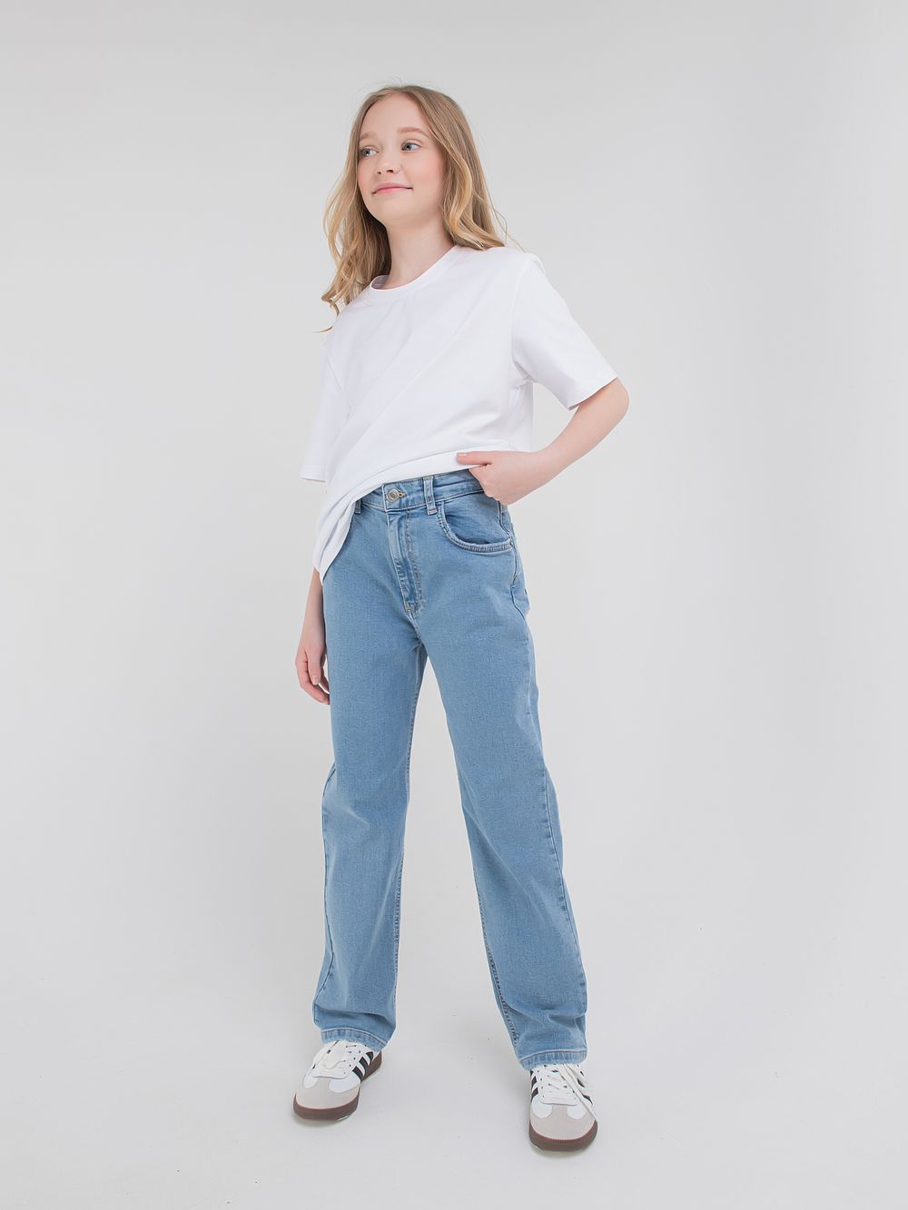 Джинсы прямые "Голубые" 7+