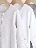 Комбинезон / Cлип для малышей Next N75-360, 3 шт., Белый, Серый