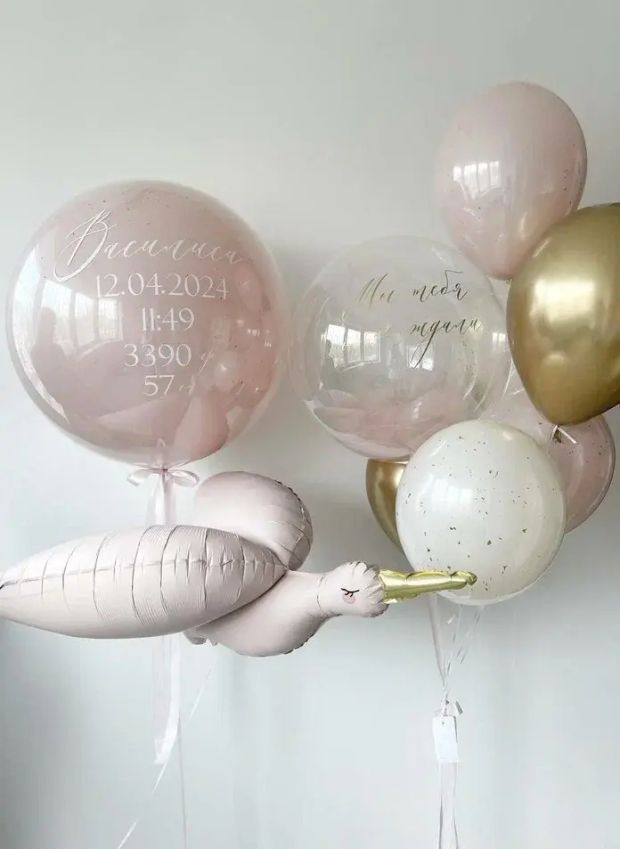 Шары на выписку  для девочки №8014