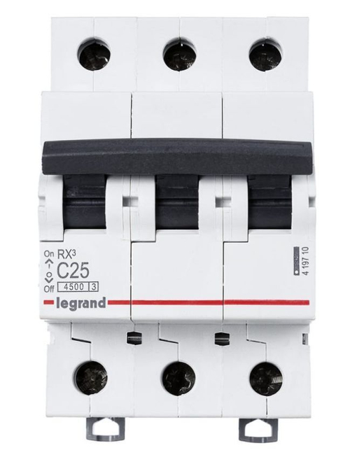 Автоматический модульный выключатель Legrand 3п C 25А 4.5кА RX3 Leg 419710