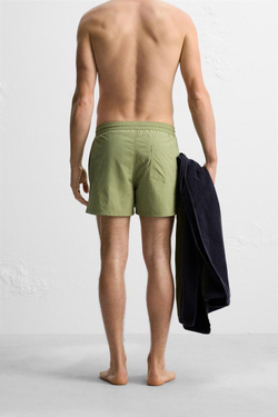 ZARA ПЛАВКИ ИЗ ВЫСОКОТЕХНОЛОГИЧНОЙ ТКАНИ, СВЕТЛЫЙ ХАКИ