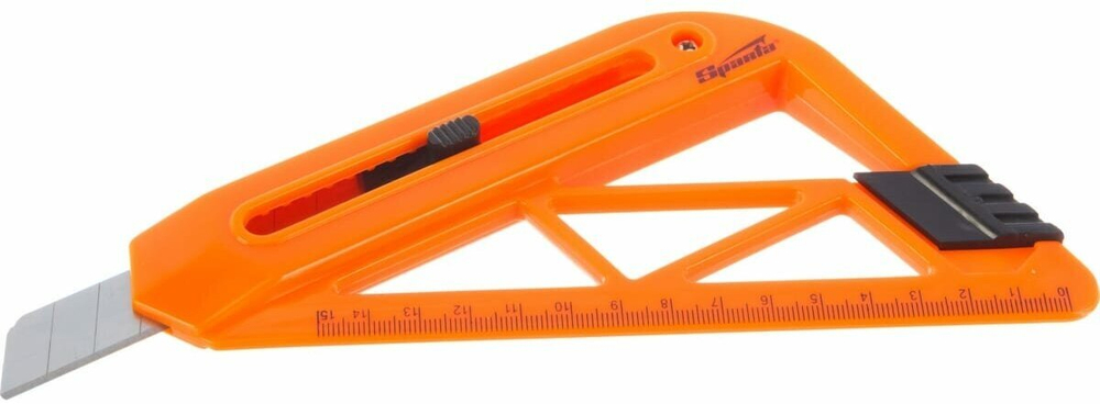 Нож с выдвижным лезвием и линейкой 18 мм SPARTA 789195