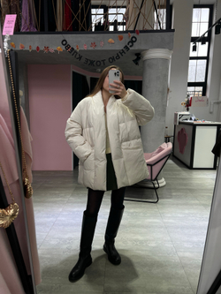 Пуховик Жасмин молочный