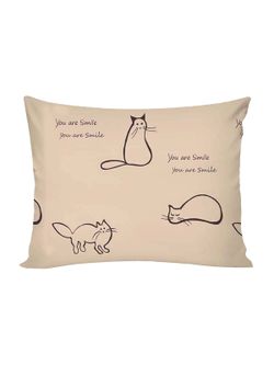 Постельное белье "КОТИКИ (беж)/Adele" 1,5-сп   наволочка 50х70 1шт Простынь на резинке 90х200 см  Пододеяльник 145х215 см  Сказка сатин