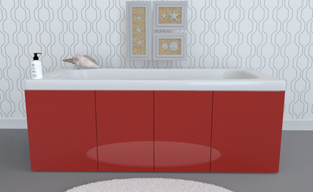 Экран под ванну комбинированный TR-9-021 красный глянец