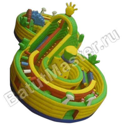 Надувная полоса препятствий "Мощный лабиринт" 20*10*6 м