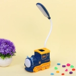 Настольная лампа «Sweet - Паровоз» LED 10*5*21 см, USB 5v 3w, Синий/желтый