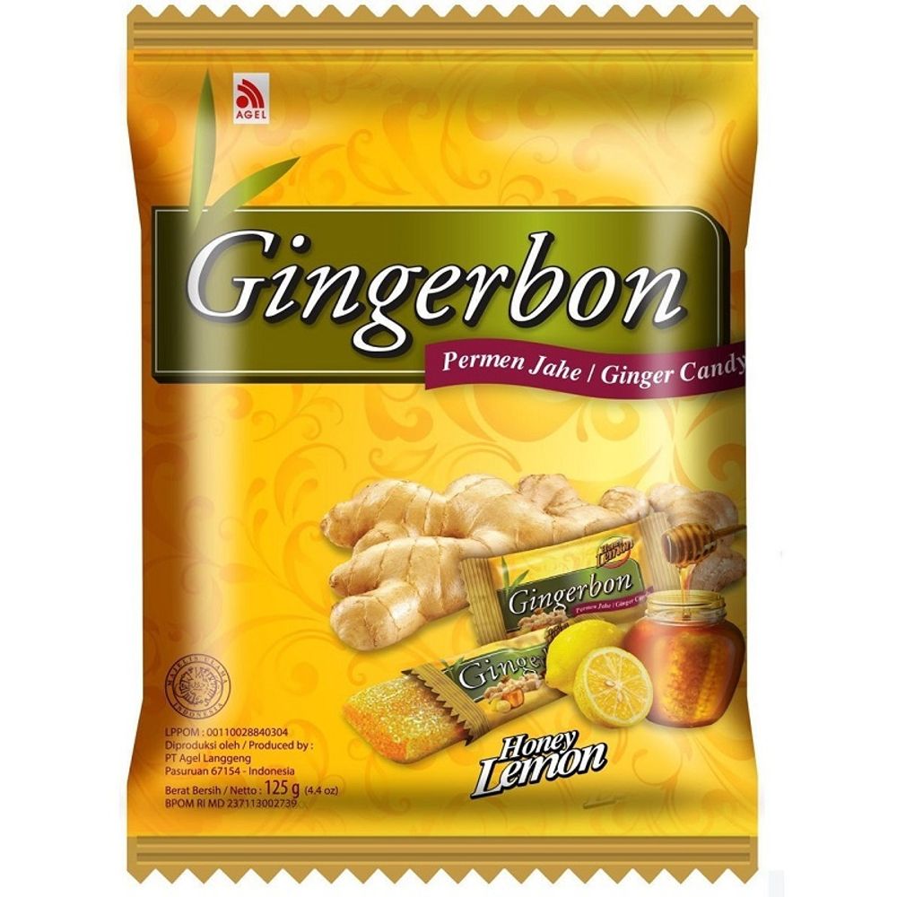 Конфеты имбирные с медом и лимоном Gingerbon Ginger Candy with Honey Lemon, 125 г