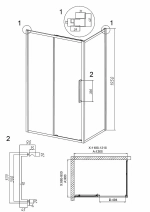 Душевой уголок Grossman Cosmo 120.K33.02.1290.21.10 120x90 стекло тонированное/профиль черный матовый