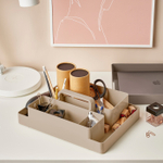 Настольный органайзер IKEA KUGGIS (КУГГИС), Пластик, Серо-бежевый, 26x35x16 см