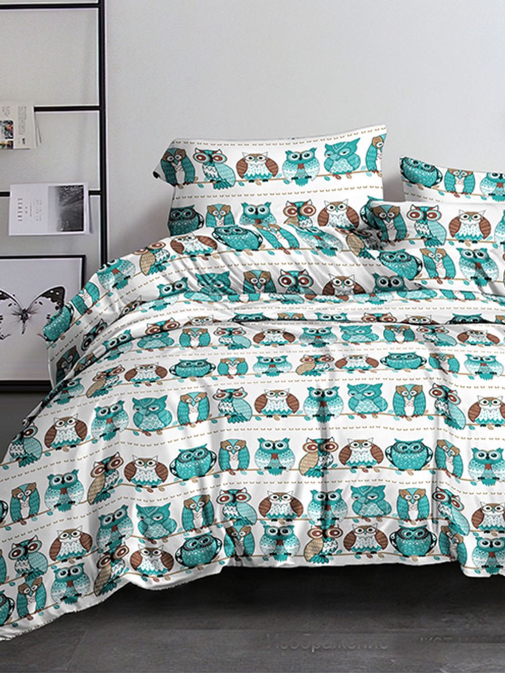 Простынь  полисатин Simple House "Owl" 200x215 см