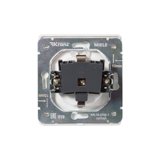 Розетка ROUND 1-ая с/з с/у, со шторками и крышкой 16А перламутр KRANZ