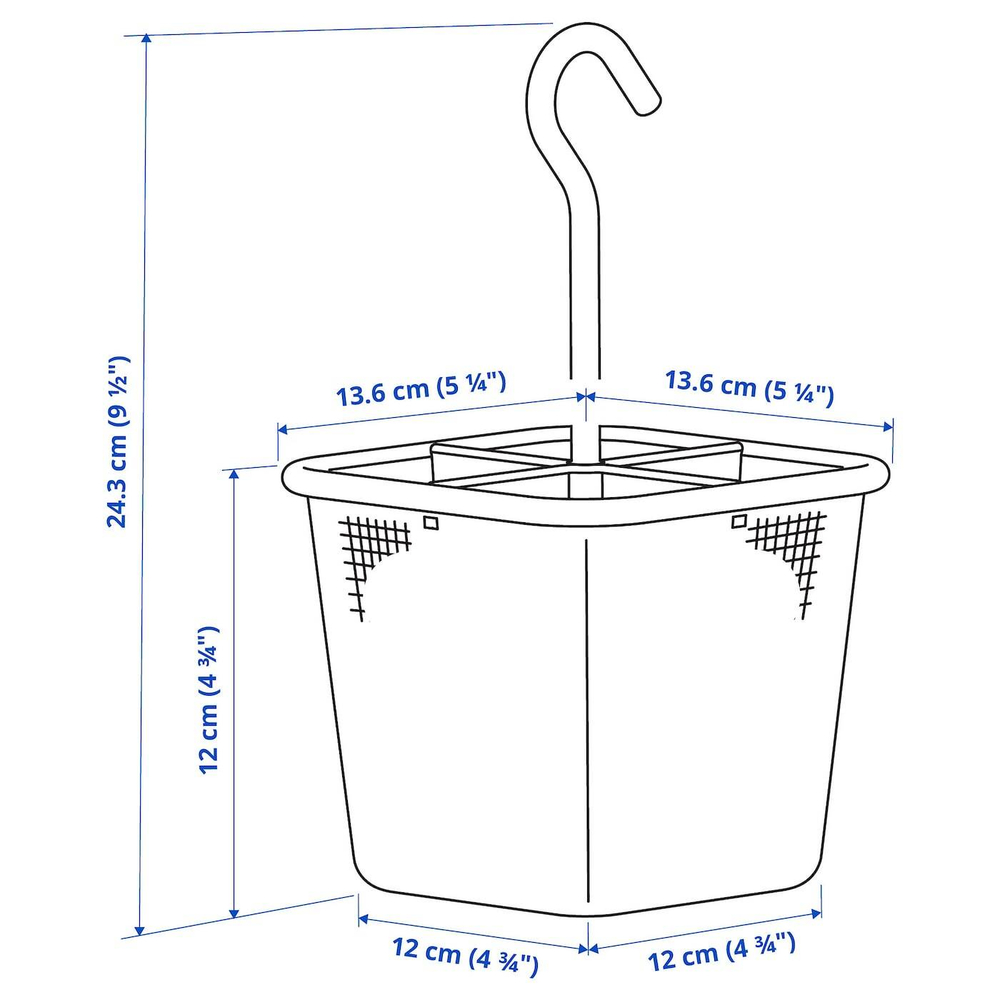 IKEA UPPDATERA  (ИКЕА УППДАТЕРА)  -  Коробка для столовых приборов, антрацит, 12x12 см