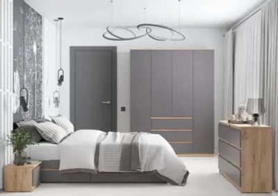 ШР-04 Шкаф СИТИ с ящиками графит/дуб золотистый