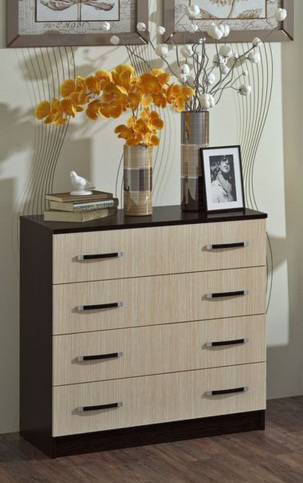 Комод "Ронда" КМР 800.1 (венге/дуб молочный), ДСВ Мебель