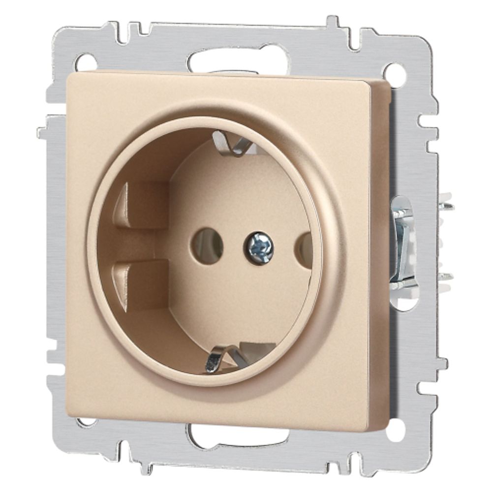 Розетка Intro Accent 6-202-04 2P+E Schuko 16А-250В IP20 СУ AL/CU шампань | Intro