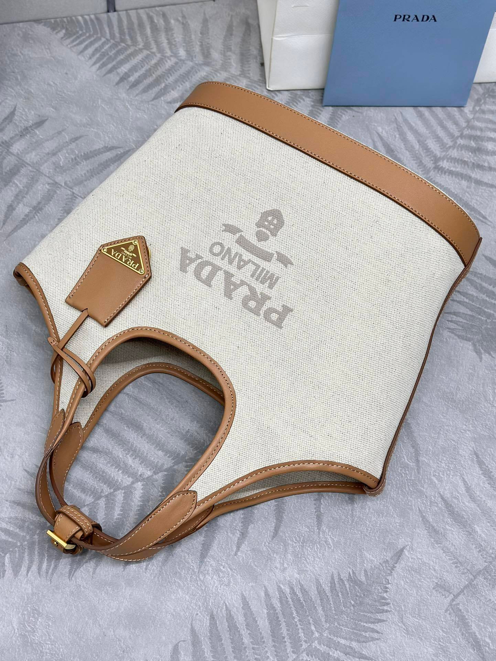 Prada Linen Tote Bag 28 cm