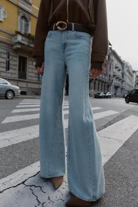 ZARA ДЖИНСЫ Z1975 WIDE-LEG С ВЫСОКОЙ ПОСАДКОЙ, ГОЛУБОЙ