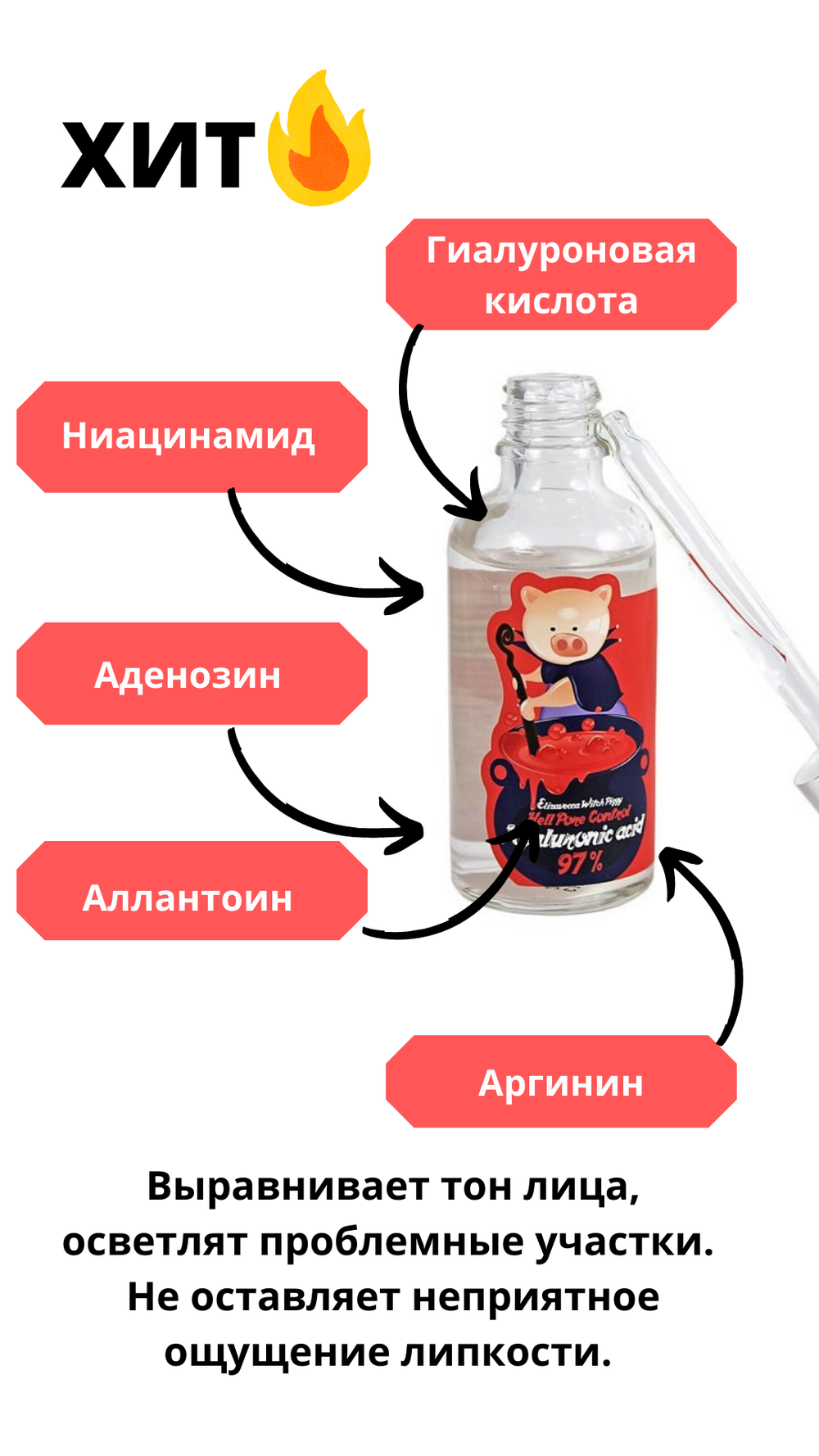 Сыворотка с гиалуроновой кислотой 97% HELL PORE CONTROL Elizavecca, 50мл