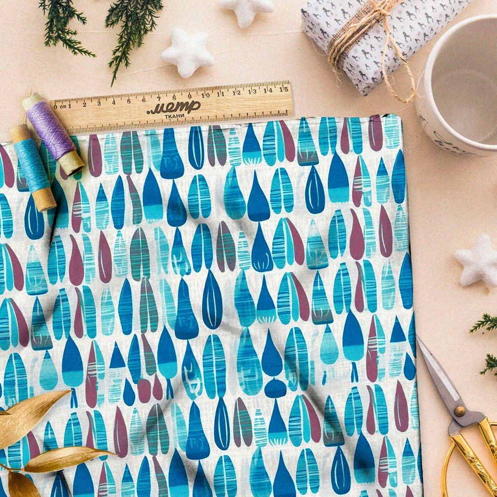 Ткань премиум интерлок туманные раскраски вдохновений