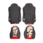 Чехлы Shacman X6000 3D (экокожа, черный цвет, красная экокожа посередине, кант)