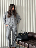 Теплый костюм  «Елочка» серый