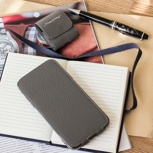 Чехол для iPhone XR из натуральной кожи теленка, серого цвета