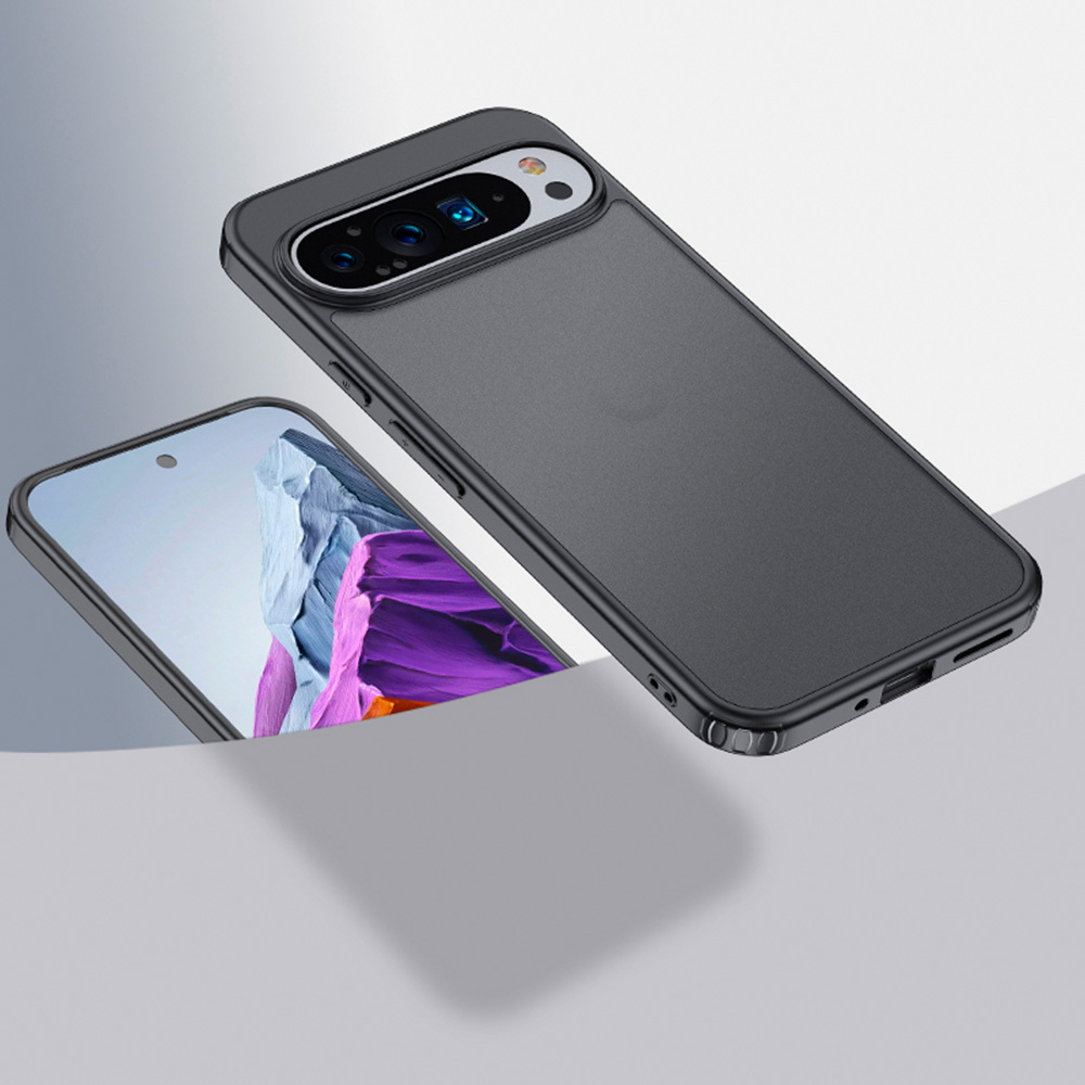 Чехол для Google Pixel 9 / Pixel 9 Pro черный с прозрачной матовой задней панелью WLONS