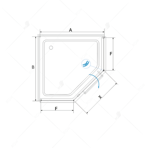 Душевой уголок RGW HO-084B (Прозрачное, 1000x1000)