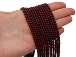 Нить бусин из гематита "Спелая вишня" 3,4мм, гладкие